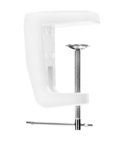 White magnifier lamp table top holder